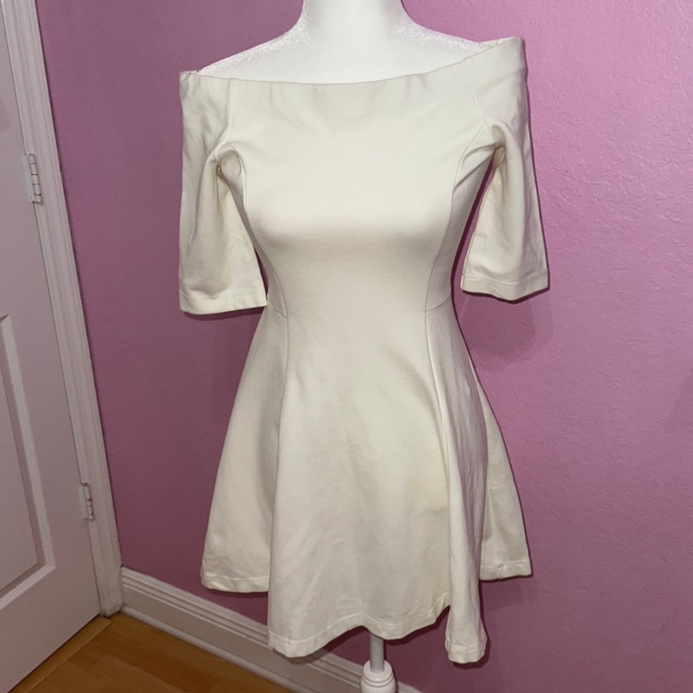 Lush white off the shoulder flowy dress